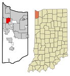 Lake County Indiana Incorporated and Unincorporated areas Highland Highlighted